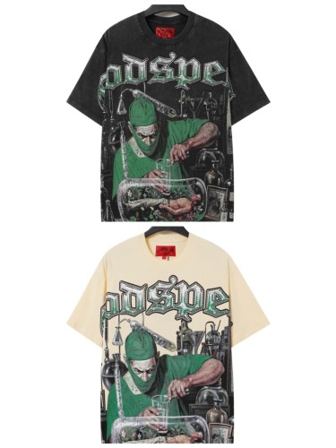 Vintage Washed Gothic Streetwear Front Alchemist Surgeon Graphic Oversized Drop Shoulder T-Shirt 2 colors 29338613