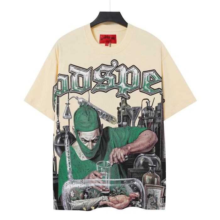 Vintage Washed Gothic Streetwear Front Alchemist Surgeon Graphic Oversized Drop Shoulder T-Shirt 2 colors 29338613