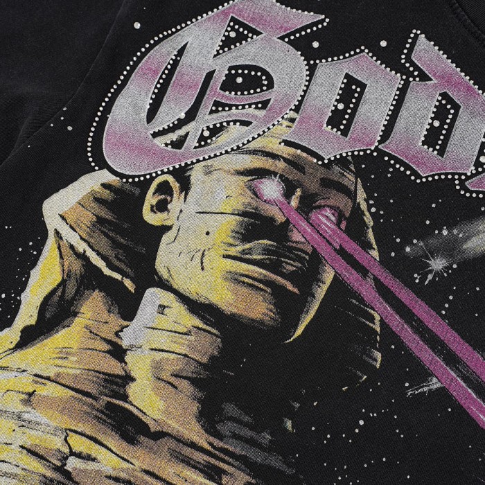 Vintage Washed American Streetwear Front Letter Sphinx Astronaut USA Rocket Space Galaxy Graphic Oversized T-Shirt 29338592