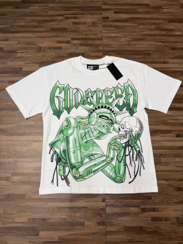 Y2K Gothic Streetwear Robot Statue Liberty Skull Graphic Oversized Drop Shoulder Crew Neck T-Shirt 29338063