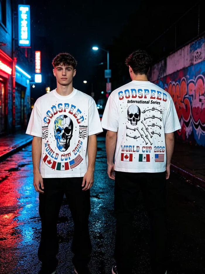 Front World Cup 2026 Globe Skull Country Flag Print Back Bone Hand Text Oversized T-Shirt 2 colors 29338585