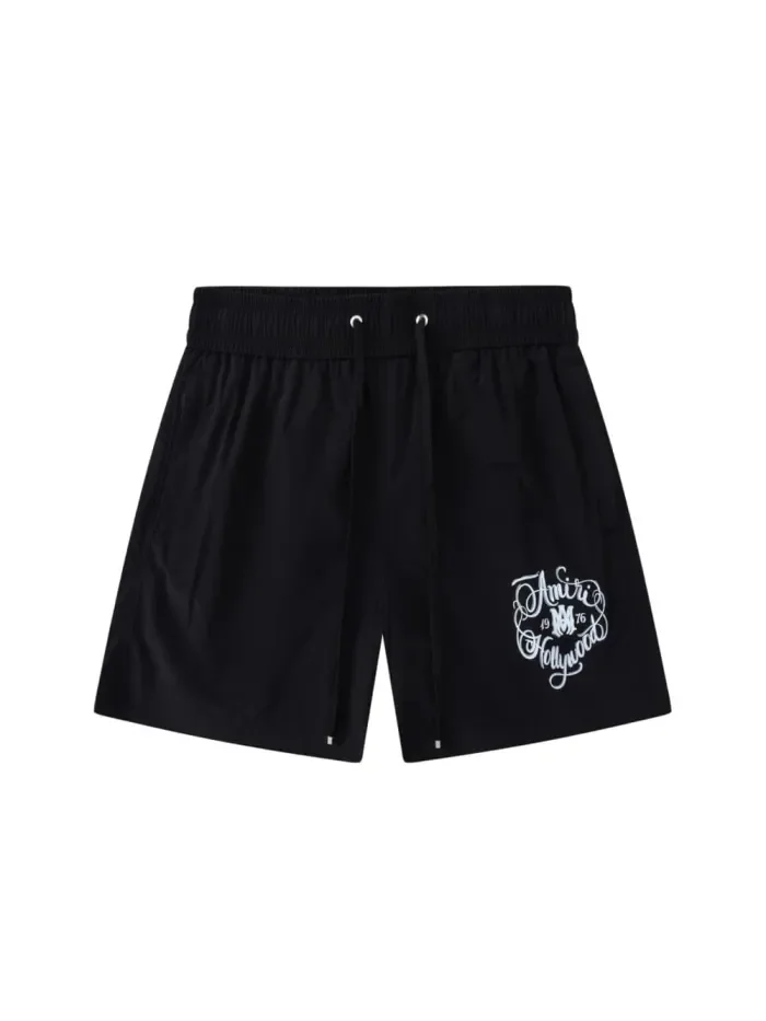 Hollywood Script Border Print Woven T-shirt & Sweat Shorts Set  29052427