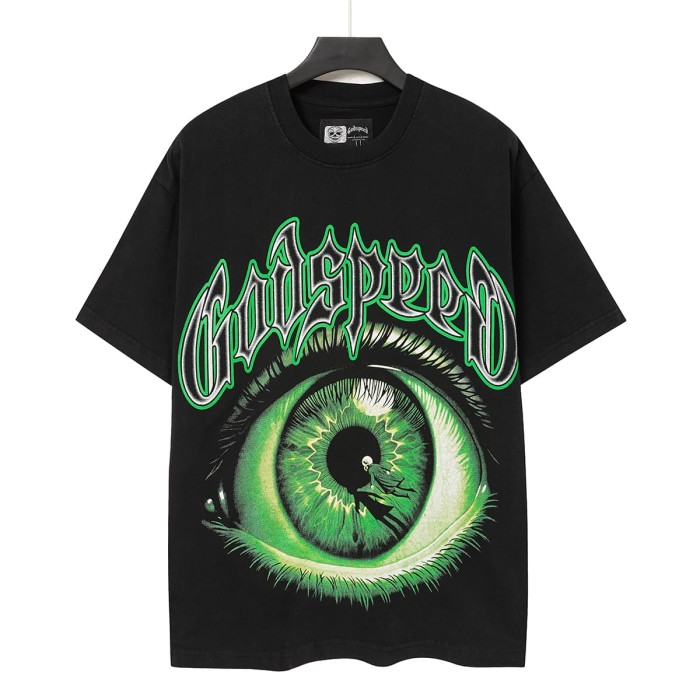 Y2K Gothic Streetwear All Seeing Eye Double Sided Letter Graphic Oversized Drop Shoulder T Shirt 2 colors 29338085