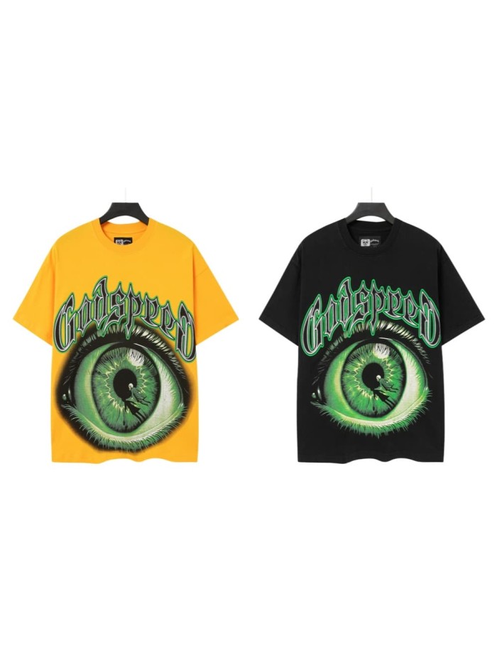 Y2K Gothic Streetwear All Seeing Eye Double Sided Letter Graphic Oversized Drop Shoulder T Shirt 2 colors 29338085