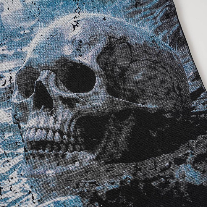 Front Bling Rhinestone Godspeed Text UFO Skeleton Wilderness Print Back Vintage Gradient G Emblem Gun Oversized T-Shirt 29338599