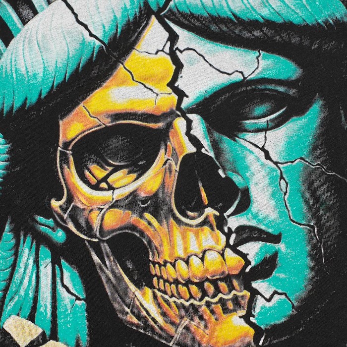 Front Broken Statue Skull Portrait Graphic Back Distressed Crack Background Bold Colorful Letter Slogan Oversized T-Shirt 2 colors 29338198