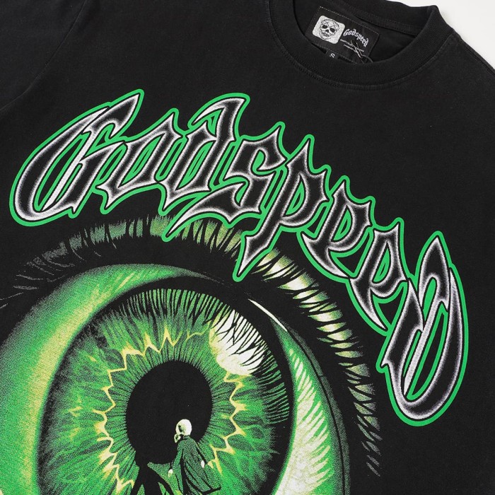 Y2K Gothic Streetwear All Seeing Eye Double Sided Letter Graphic Oversized Drop Shoulder T Shirt 2 colors 29338085