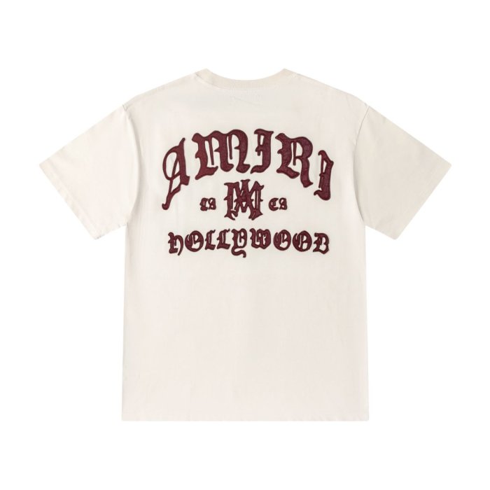 High Street Hip Hop Front Chest Embroidered Logo Back Gothic Letter Print Oversized Tee 2 colors 29338647
