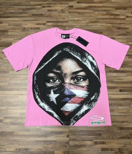 Y2K Hip Hop Streetwear Puerto Rico Flag Masked Portrait Double Sided Graphic Oversized Drop Shoulder Crew Neck T-Shirt 2 colors 29338099