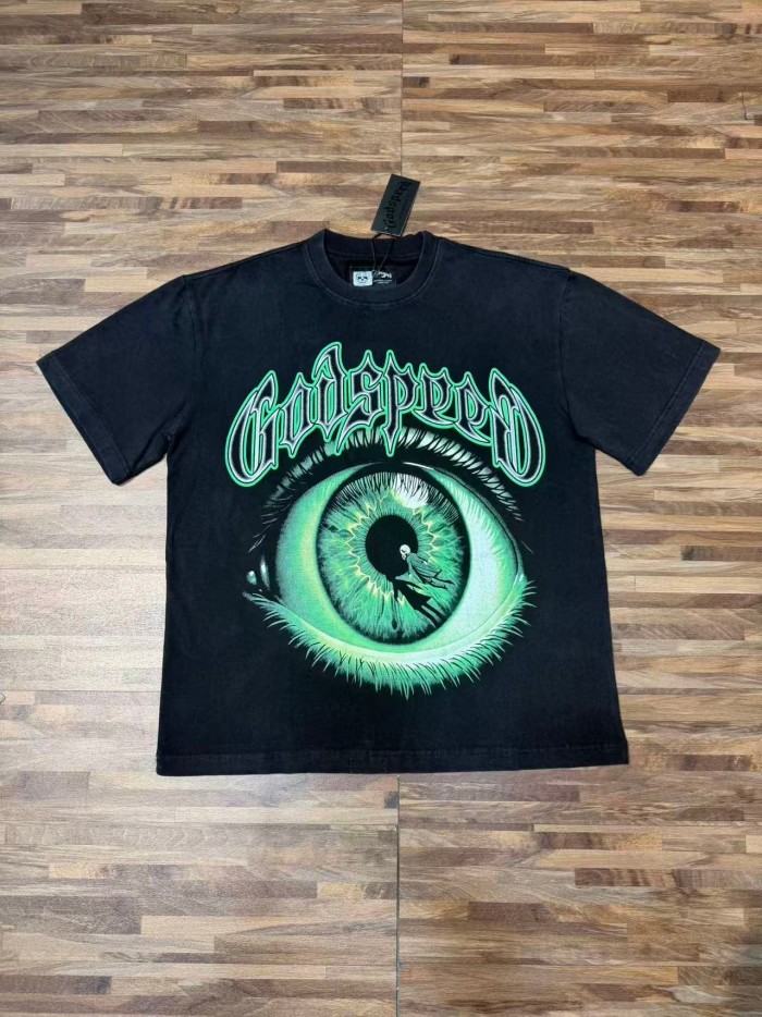 Y2K Gothic Streetwear All Seeing Eye Double Sided Letter Graphic Oversized Drop Shoulder T Shirt 2 colors 29338085
