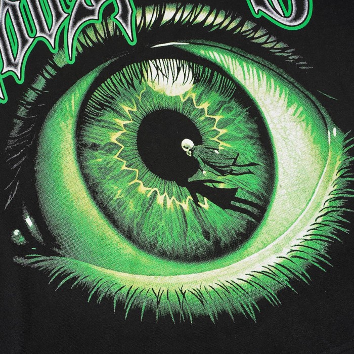 Y2K Gothic Streetwear All Seeing Eye Double Sided Letter Graphic Oversized Drop Shoulder T Shirt 2 colors 29338085