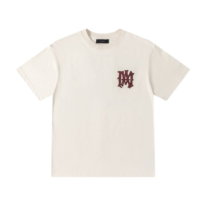 High Street Hip Hop Front Chest Embroidered Logo Back Gothic Letter Print Oversized Tee 2 colors 29338647
