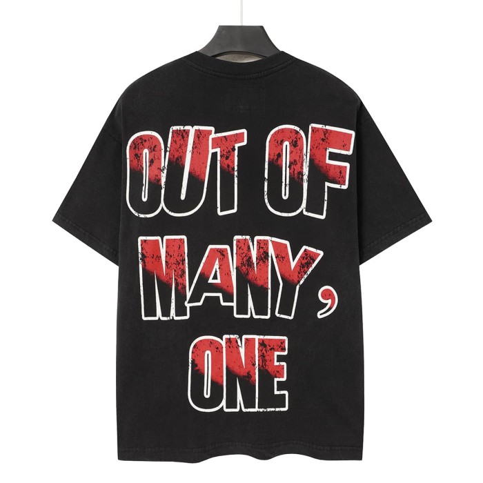 Red Outline Godspeed Curvy Letter Doorway Skull Lone Man Checkerboard Floor Dark Scene Print Oversized T-Shirt 29338327