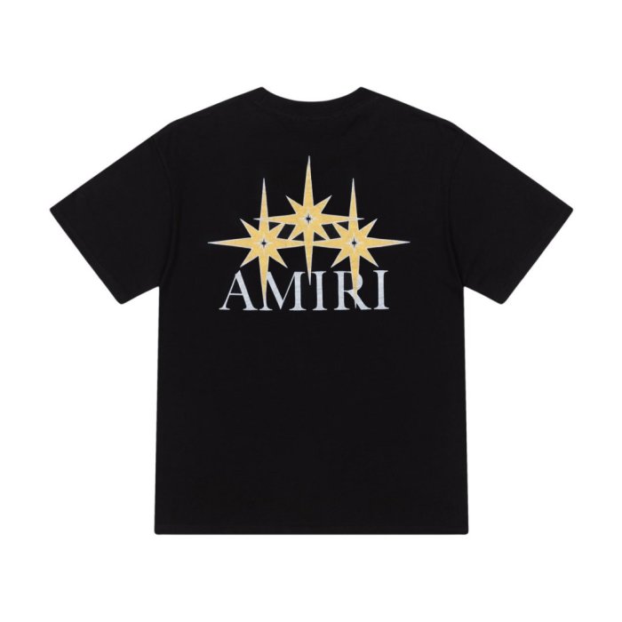 Mini Light Blue Three Pointed Star Letter Back Large Golden Triple Star Brand Logo Oversized Tee 2 colors 29341033
