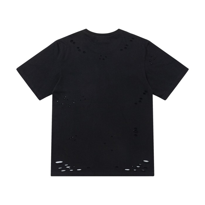 Streetwear Front Chaos Three Head Dragon City Skyline Destroyed Hole Print Oversized Tee 2 colors 29340853
