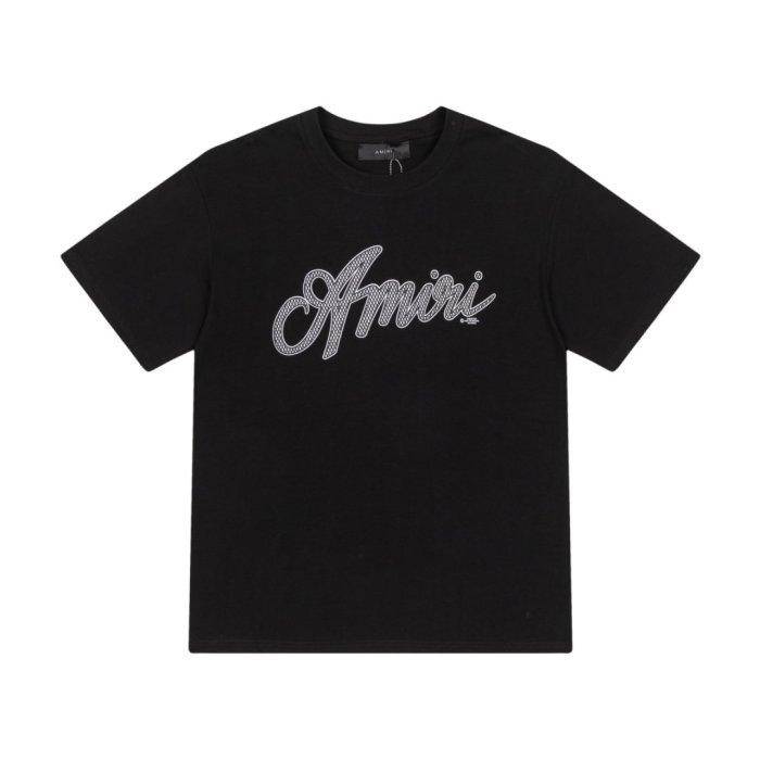 Minimal Luxury High Street Front Center Full Clear Rhinestone Cursive Signature Script Graphic Oversized Tee 2 colors 29340999
