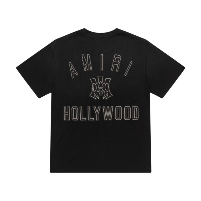 Vintage Washed Gradient Streetwear Front Tiny MA Monogram Back Outline Hollywood Letter Graphic Oversized Tee 2 colors 29340893