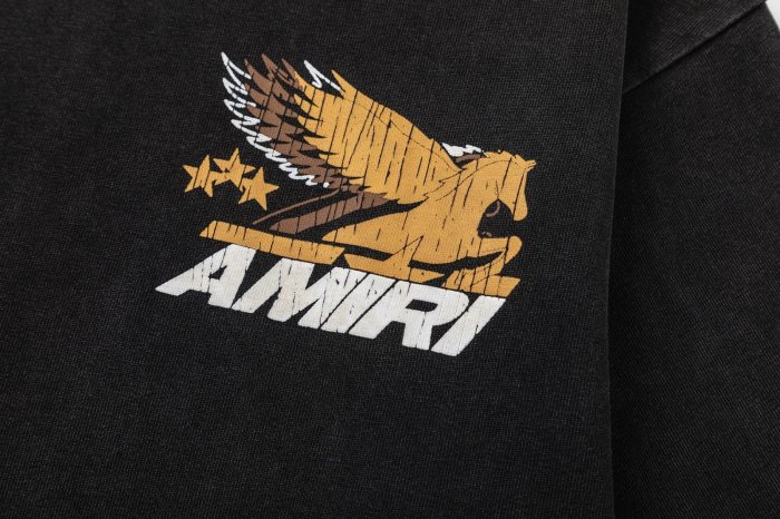 Mini Golden Winged Pegasus Three Star Back Large Retro Distressed Flying Horse Bold Letter Oversized Tee 29340978