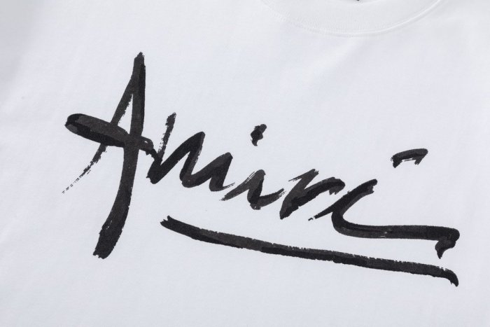 Minimalist Streetwear Front Brush Stroke Handwritten Signature Logo Print Oversized Tee 2 colors 29340738