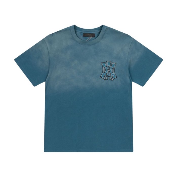 Vintage Washed Gradient Streetwear Front Tiny MA Monogram Back Outline Hollywood Letter Graphic Oversized Tee 2 colors 29340893