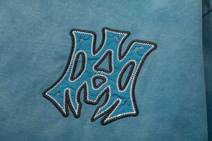 Vintage Washed Gradient Streetwear Front Tiny MA Monogram Back Outline Hollywood Letter Graphic Oversized Tee 2 colors 29340893
