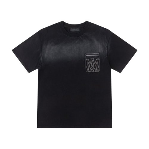 Minimal High Street Front Chest Pocket Outline Gothic Monogram Embroidery Oversized Tee 2 colors 29340802