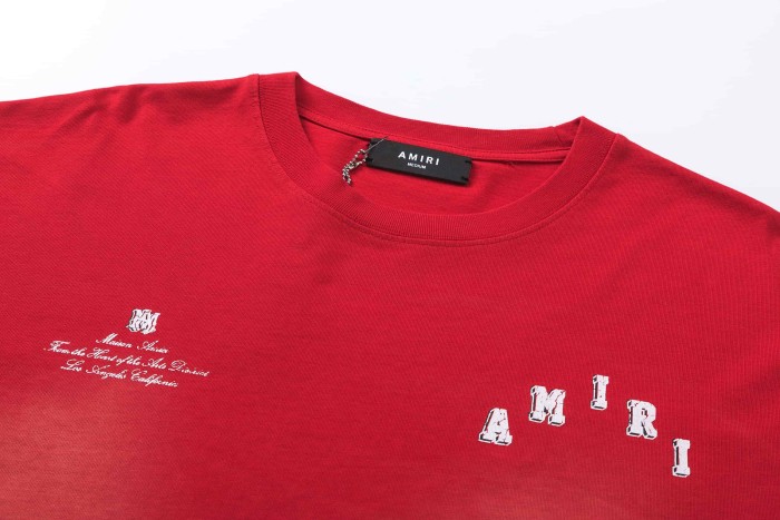 Vintage Luxury High Street Front Dual Chest Letter Script Back Large Cracked Amiri Letter Print Oversized Fit Washed Tee 3 colors 29340861