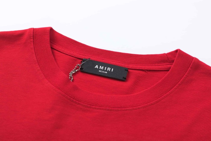 Vintage Luxury High Street Front Dual Chest Letter Script Back Large Cracked Amiri Letter Print Oversized Fit Washed Tee 3 colors 29340861