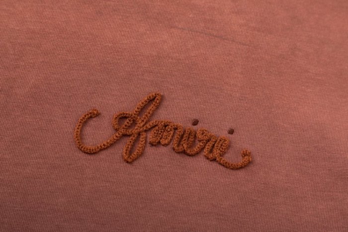 American Retro Distressed Hip Hop Front Left Chest Tone On Tone Script Logo Embroidery Back Los Angeles Studio Text Print Tee 2 colors 29340818