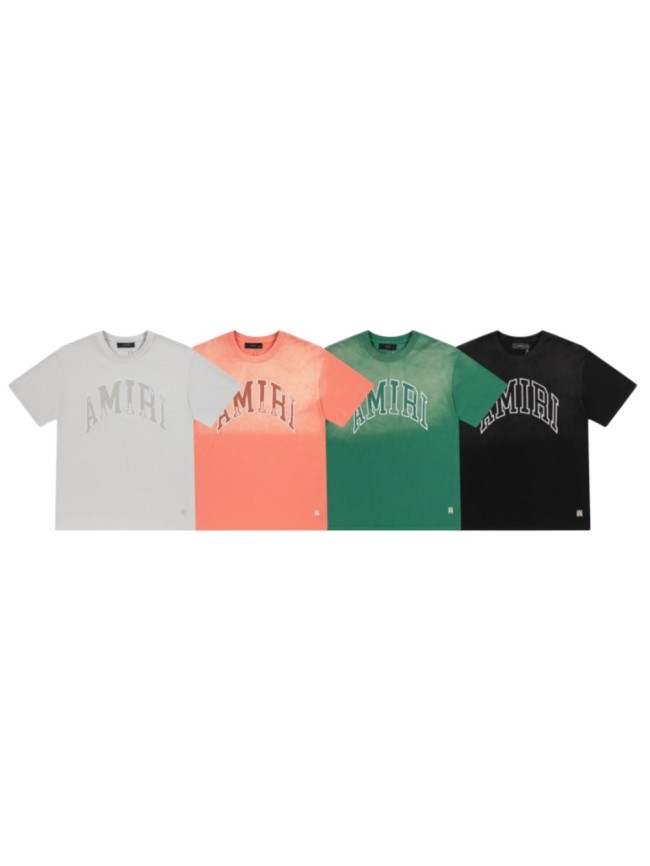 Gradient Washed Varsity Streetwear Front Curved Arch Letter Chenille Print Oversized Tee 4 colors 29340808