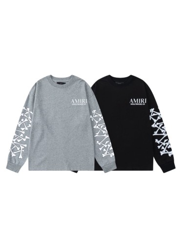 Vintage Streetwear Front Chest Brand Letter Print Full Sleeve Cross Bone Skeleton Graphic Oversized Long Sleeve T-Shirt 2 colors 29340649