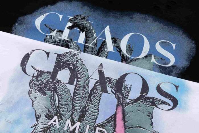 Streetwear Front Chaos Three Head Dragon City Skyline Destroyed Hole Print Oversized Tee 2 colors 29340853