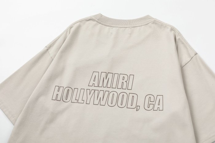 Gothic Red Gold Double MA Monogram Eagle Distressed Print Back Hollow Outline Hollywood CA Letter Tee 2 colors 29340996