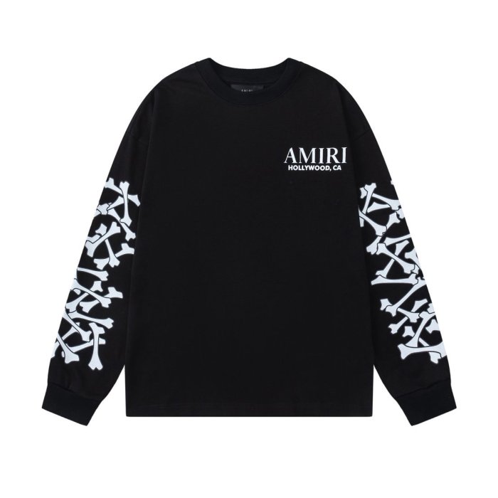 Vintage Streetwear Front Chest Brand Letter Print Full Sleeve Cross Bone Skeleton Graphic Oversized Long Sleeve T-Shirt 2 colors 29340649
