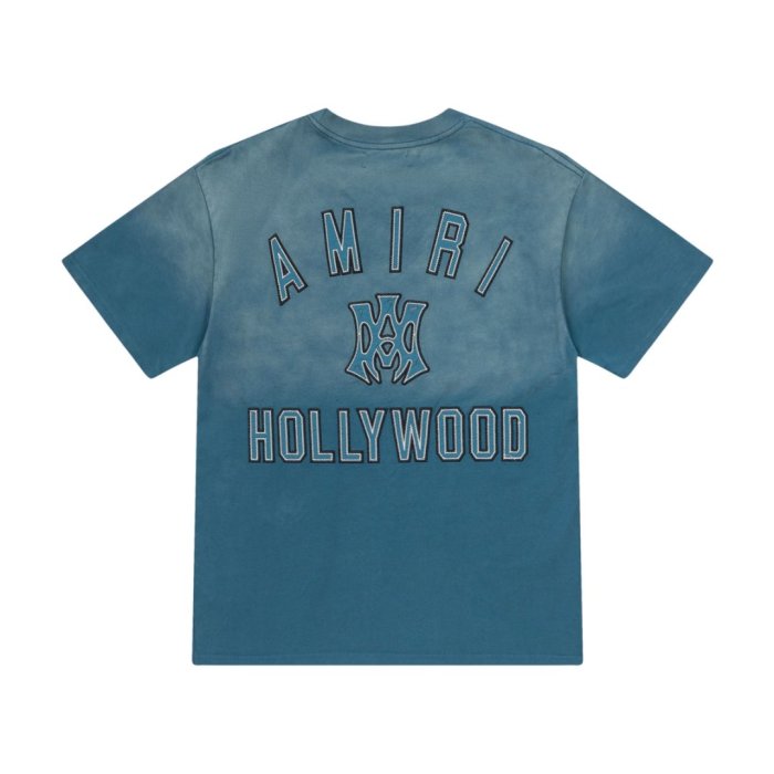 Vintage Washed Gradient Streetwear Front Tiny MA Monogram Back Outline Hollywood Letter Graphic Oversized Tee 2 colors 29340893
