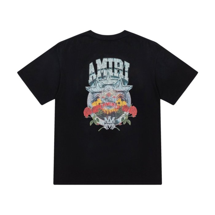 High Street Front Chest Mini Three Distressed Star Letter Back Big Star Red Rose Sunset Graphic Oversized Tee 29340937