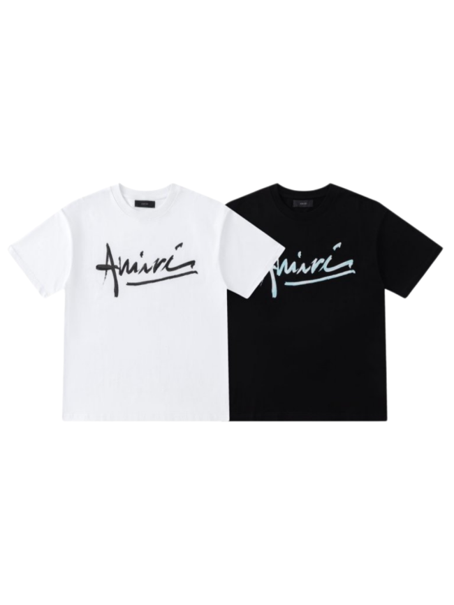 Minimalist Streetwear Front Brush Stroke Handwritten Signature Logo Print Oversized Tee 2 colors 29340738