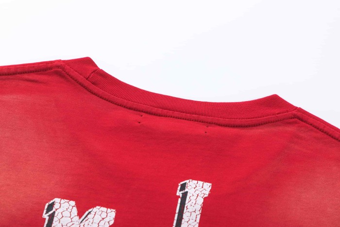 Vintage Luxury High Street Front Dual Chest Letter Script Back Large Cracked Amiri Letter Print Oversized Fit Washed Tee 3 colors 29340861