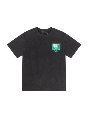 American Retro Rock Front Chest Mini Brand Label Back Big Bar Sign Print Loose Tee 29340840