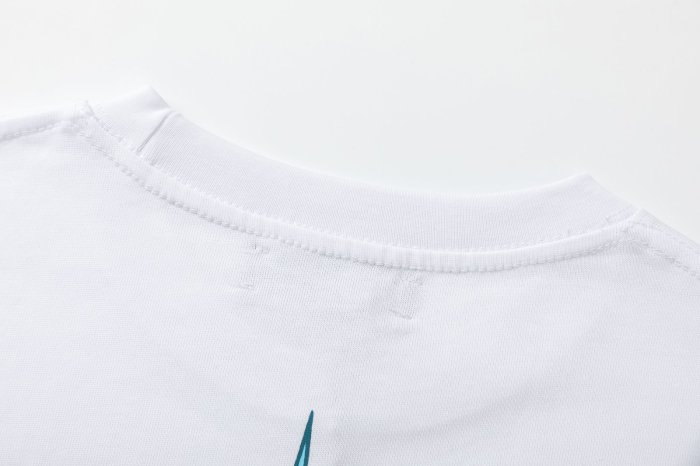 Mini Light Blue Three Pointed Star Letter Back Large Golden Triple Star Brand Logo Oversized Tee 2 colors 29341033