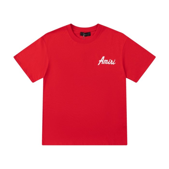 Minimal Streetwear Front Left Chest Small Handwritten Amiri Script Embroidery Back Large Arts District Cursive Letter Print Tee 3 colors 29340830