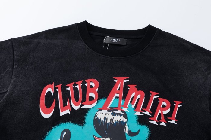 Cartoon Wolf Club Amiri Hollywood Letter Print Back Sunset Boulevard Address Phone Number Text Print Tee 29340762