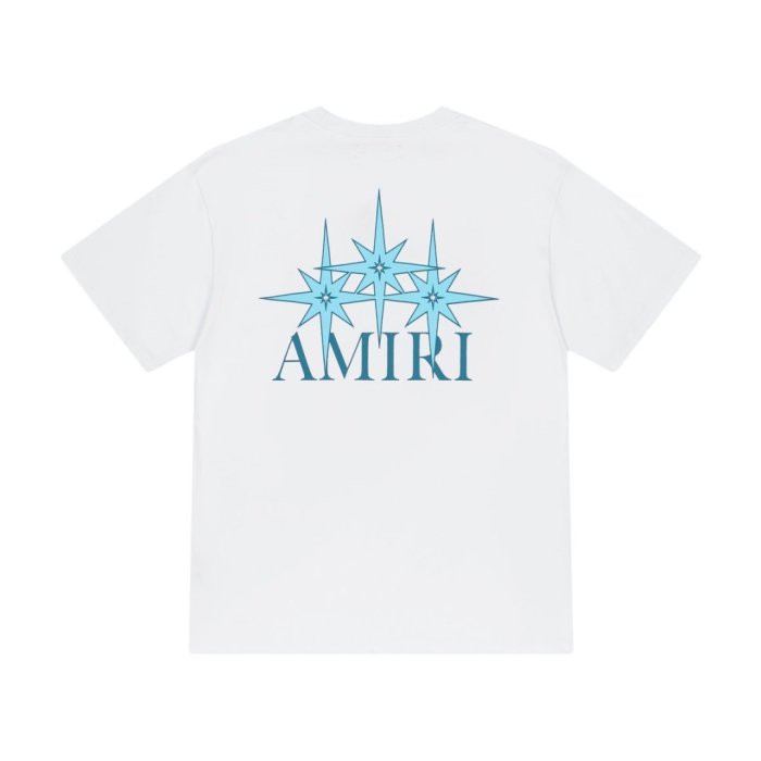 Mini Light Blue Three Pointed Star Letter Back Large Golden Triple Star Brand Logo Oversized Tee 2 colors 29341033