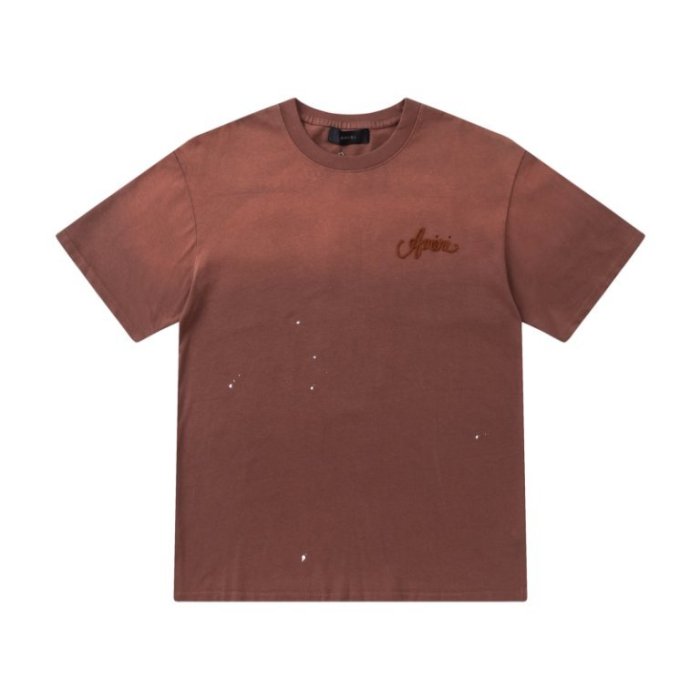 American Retro Distressed Hip Hop Front Left Chest Tone On Tone Script Logo Embroidery Back Los Angeles Studio Text Print Tee 2 colors 29340818