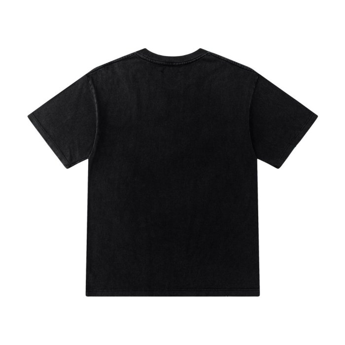 American Retro Luxury Hip Hop Front Chest Glitter Foil Script Logo Print Loose Oversized Tee 29340723