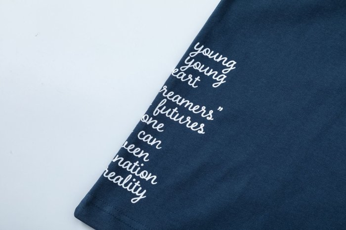 Varsity Streetwear Front Multi Color Patchwork Gothic Letter Print Side Vertical Small Text Graphic tee 2 colors 28748564