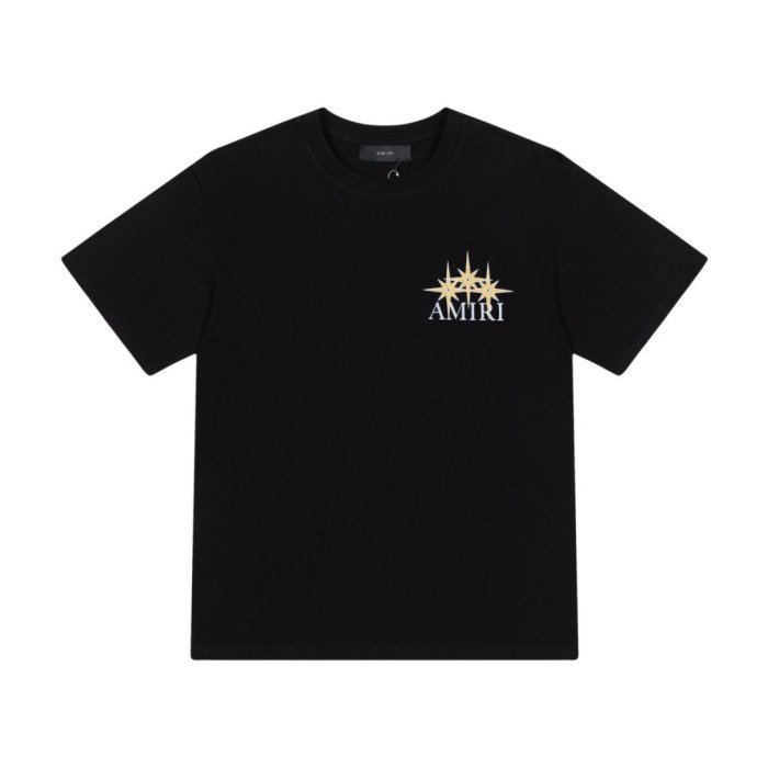 Mini Light Blue Three Pointed Star Letter Back Large Golden Triple Star Brand Logo Oversized Tee 2 colors 29341033