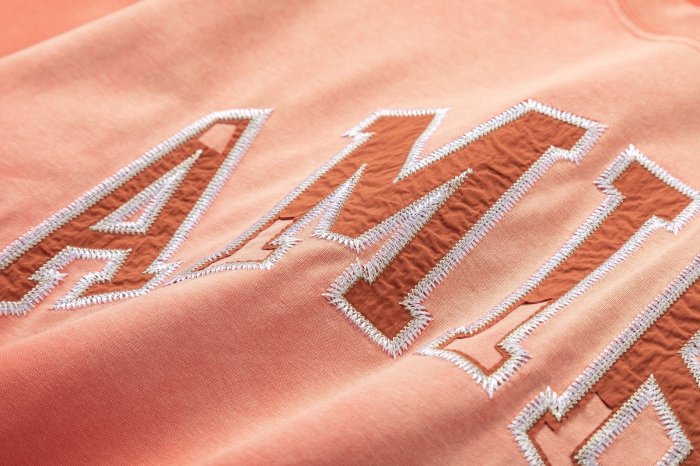 Gradient Washed Varsity Streetwear Front Curved Arch Letter Chenille Print Oversized Tee 4 colors 29340808