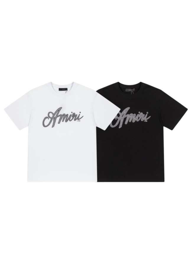 Minimal Luxury High Street Front Center Full Clear Rhinestone Cursive Signature Script Graphic Oversized Tee 2 colors 29340999