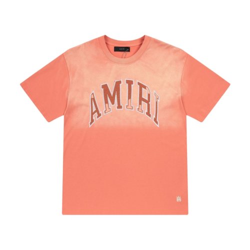 Gradient Washed Varsity Streetwear Front Curved Arch Letter Chenille Print Oversized Tee 4 colors 29340808